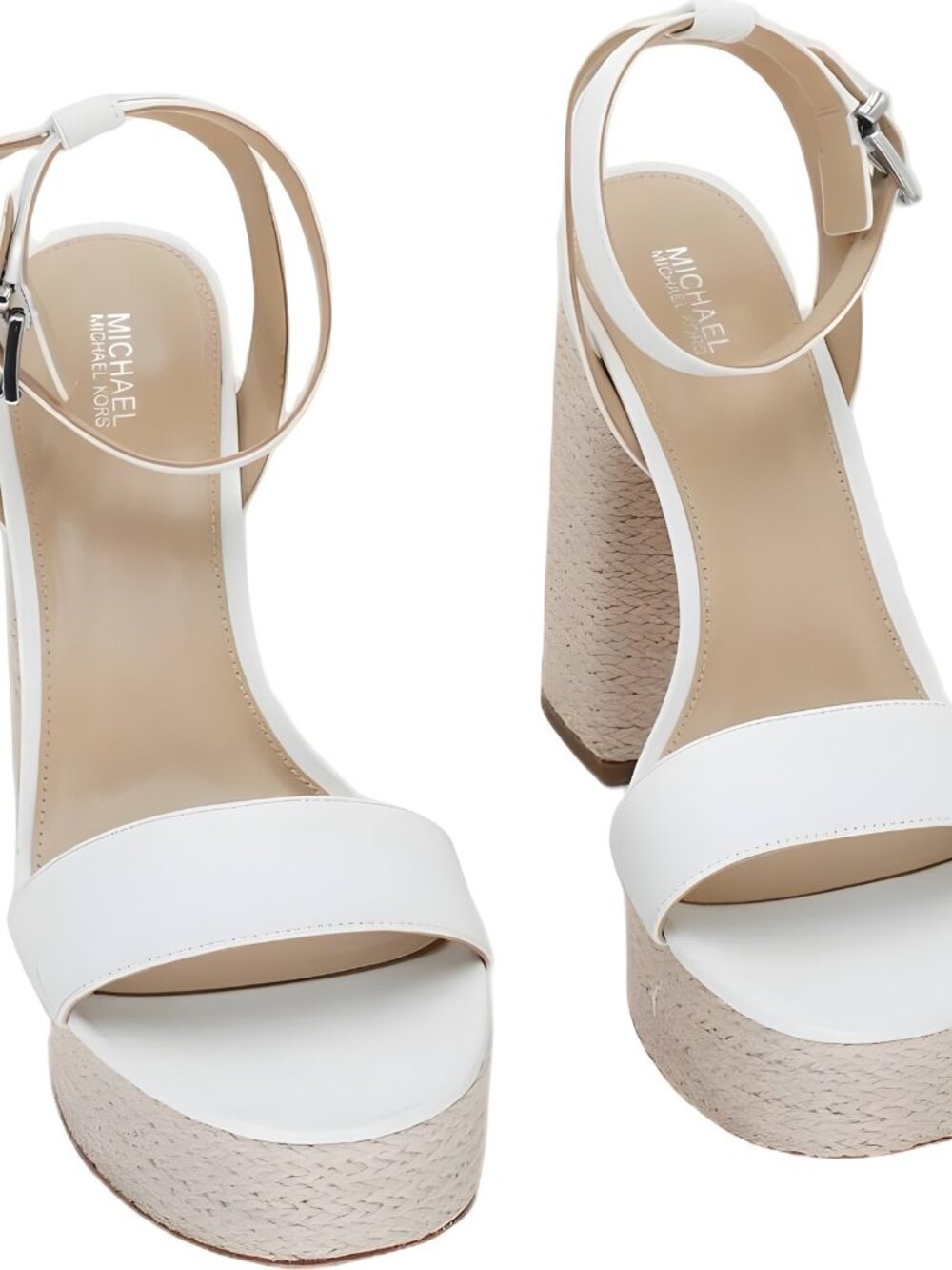 Michael Kors Ashton Ankle-Strap Platform Sandal Optic White 9.5M